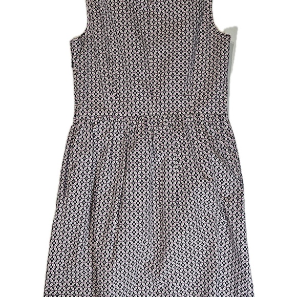 Brooks Brothers Dress Womens 2 Navy Blue Geometric Print Fit Flare Office Casual - Picture 2 of 11